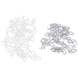 2 Packs Wooden Fish Decoration Good Decoration White Silver Fish Confetti for Christening Decoration Communion