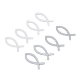 2 Packs Wooden Fish Decoration Good Decoration White Silver Fish Confetti for Christening Decoration Communion