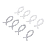 2 Packs Wooden Fish Decoration Good Decoration White Silver Fish Confetti for Christening Decoration Communion