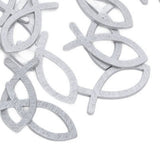 2 Packs Wooden Fish Decoration Good Decoration White Silver Fish Confetti for Christening Decoration Communion