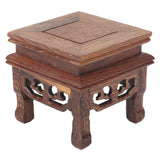 Wooden Display Stand Squared Stable Retro Style Durable Wood Widely Used Wooden Riser for Plant Teapot Jewelry