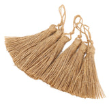 6Pcs Natural Jute Tassels Simple Rustic Style Natural Jute Widely Used Bookmark Tassels for Jewelry Curtain Craft - Front View
