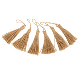 6Pcs Natural Jute Tassels Simple Rustic Style Natural Jute Widely Used Bookmark Tassels for Jewelry Curtain Craft