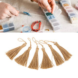 6Pcs Natural Jute Tassels Simple Rustic Style Natural Jute Widely Used Bookmark Tassels for Jewelry Curtain Craft - Extra Image