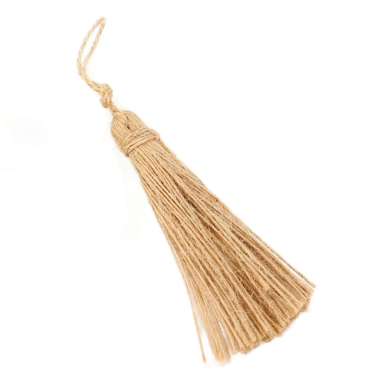 6Pcs Natural Jute Tassels Simple Rustic Style Natural Jute Widely Used Bookmark Tassels for Jewelry Curtain Craft