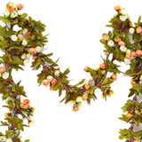 Artificial Roses Foliage Garland Hanging Guide Plastic Flower Vine Suspended Ceiling Decoration Champagne - Side View