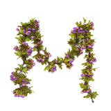 Artificial Roses Foliage Garland Hanging Guide Plastic Flower Vine Suspended Ceiling Decoration Purple