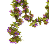 Artificial Roses Foliage Garland Hanging Guide Plastic Flower Vine Suspended Ceiling Decoration Purple - Top-Down View