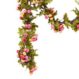 Artificial Roses Foliage Garland Hanging Guide Plastic Flower Vine Suspended Ceiling Decoration Pink