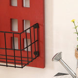 Wall Storage Shelves Hand Made Wood House Shape Wall Mounted Shelf for Bedroom Living Room Red