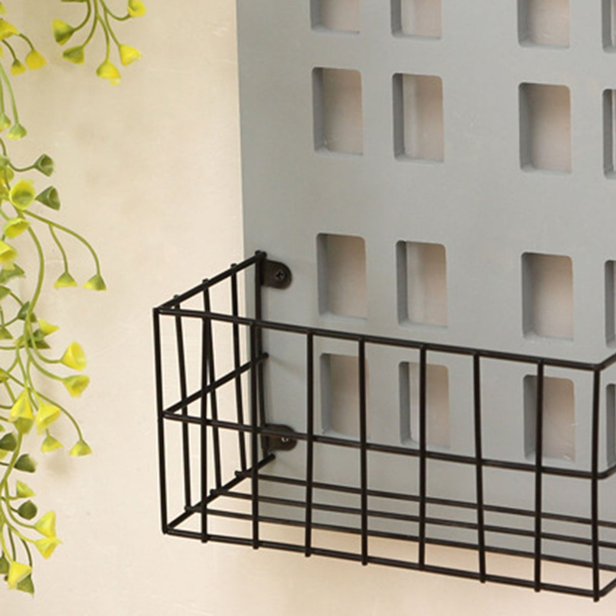 Wall Storage Shelves Hand Made Wood House Shape Wall Mounted Shelf for Bedroom Living Room Grey