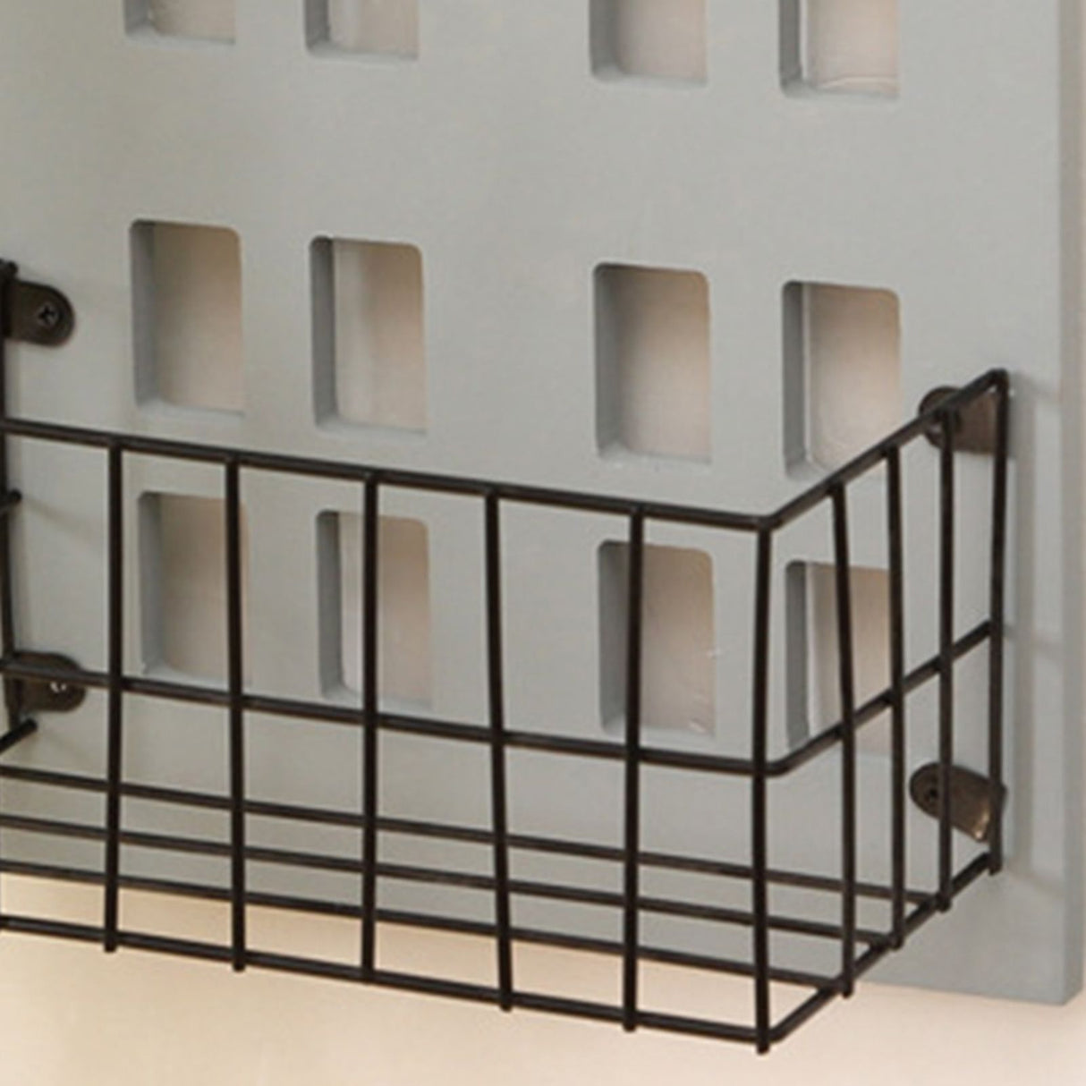 Wall Storage Shelves Hand Made Wood House Shape Wall Mounted Shelf for Bedroom Living Room Grey
