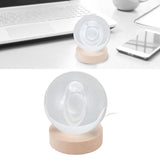 3D Saturn Night Lamp Crystal Ball Night Light LED Wooden Inter Carving Tabletop Ornaments for Friends Kids Gifts Saturn Warm Light