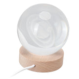 3D Saturn Night Lamp Crystal Ball Night Light LED Wooden Inter Carving Tabletop Ornaments for Friends Kids Gifts Saturn Colorful Light