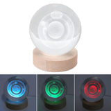3D Saturn Night Lamp Crystal Ball Night Light LED Wooden Inter Carving Tabletop Ornaments for Friends Kids Gifts Saturn Colorful Light