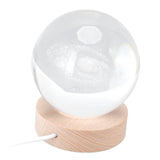 Crystal Ball Night Light Wired Button Switch Round 3D Decorative Crystal Ball with Base for Home Galactic System Warm Light
