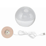 Crystal Ball Night Light Wired Button Switch Round 3D Decorative Crystal Ball with Base for Home Galactic System Warm Light