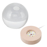 Crystal Ball Night Light Wired Button Switch Round 3D Decorative Crystal Ball with Base for Home Galactic System Warm Light