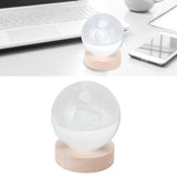 Crystal Ball Night Light Wired Button Switch Round 3D Decorative Crystal Ball with Base for Home Galactic System Warm Light - Extra Image