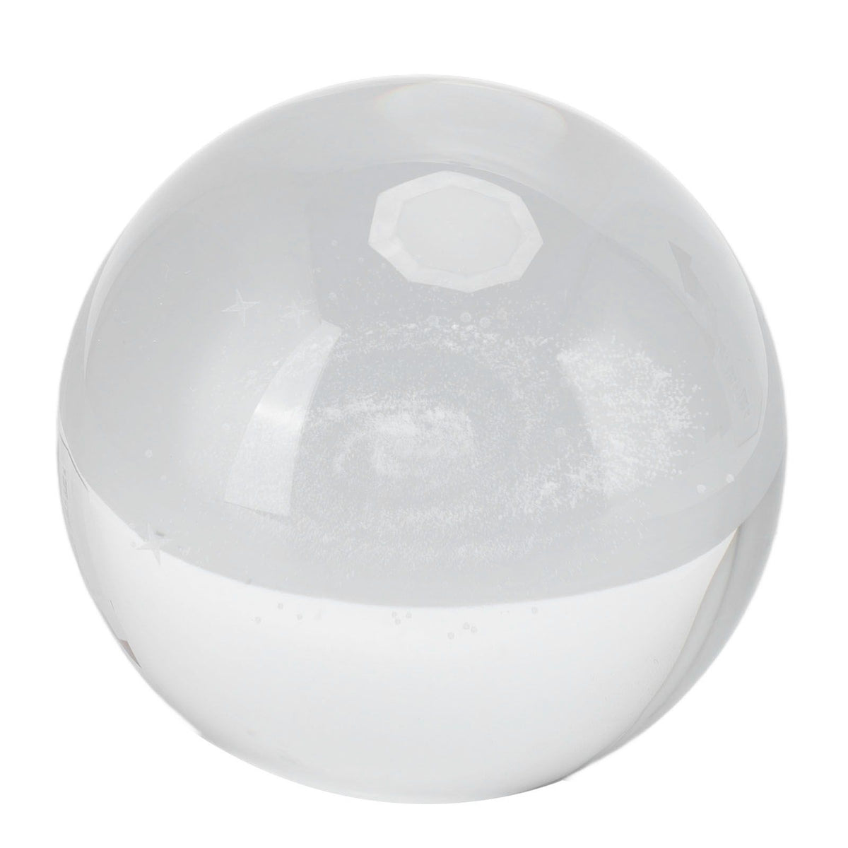 Crystal Ball Night Light Wired Button Switch Round 3D Decorative Crystal Ball with Base for Home Galactic System Warm Light