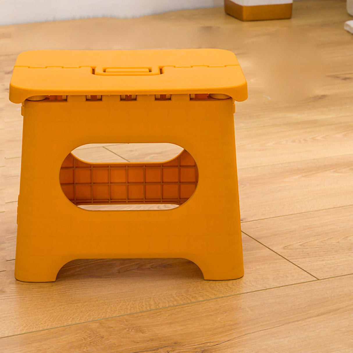 Folding Step Stool Portable Strong Space Saving Plastic Footstool for Adults and Kids Yellow