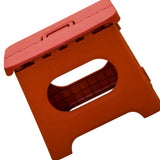 Folding Step Stool Portable Strong Space Saving Plastic Footstool for Adults and Kids Vintage Red - Front View