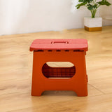 Folding Step Stool Portable Strong Space Saving Plastic Footstool for Adults and Kids Vintage Red