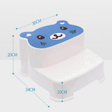 Baby 2 Step Stool High Strength Large Load Bearing Double Slip Proof Toddler Double Up Step Stool for Bathroom Kitchen Ocean Blue - Side View