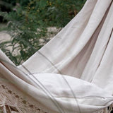 Double Hammock Wearable Portable Rustic Tassel Adult Hammock with 2 Tie Ropes Storage Bag for Camping Indoor Outdoor Beige - 45-Degree Angle