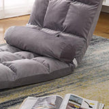 Tatami Sofa Folding Back Sofa Chair Single Bedroom Floor Balcony Small Sofa Chair Cushion Grey - Top-Down View