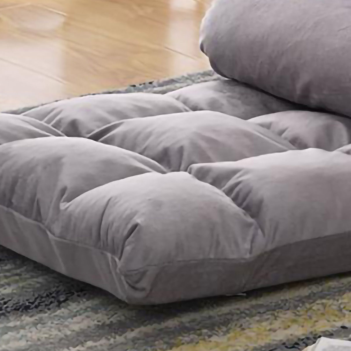 Tatami Sofa Folding Back Sofa Chair Single Bedroom Floor Balcony Small Sofa Chair Cushion Grey