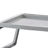 Laptop Bed Desk PP Folding Simple Downward Grooved Design Lap Desk Bed Table with Charging Hole for Bedroom Dorm Grey 68x35.8x27.5cm