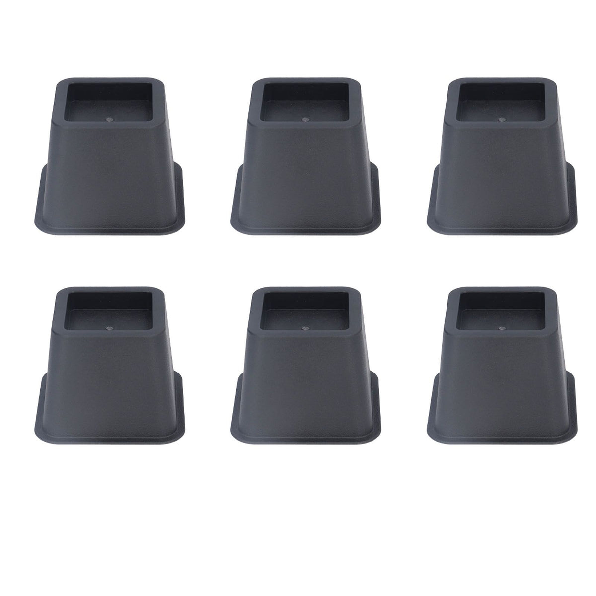 6Pcs 3 Inch Trapezoid Furniture Risers Sofa Leg Pads for Bed Table Cabinet Sofa Feet Black
