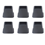 6Pcs 3 Inch Trapezoid Furniture Risers Sofa Leg Pads for Bed Table Cabinet Sofa Feet Black