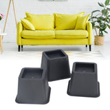 6Pcs 3 Inch Trapezoid Furniture Risers Sofa Leg Pads for Bed Table Cabinet Sofa Feet Black - Extra Image