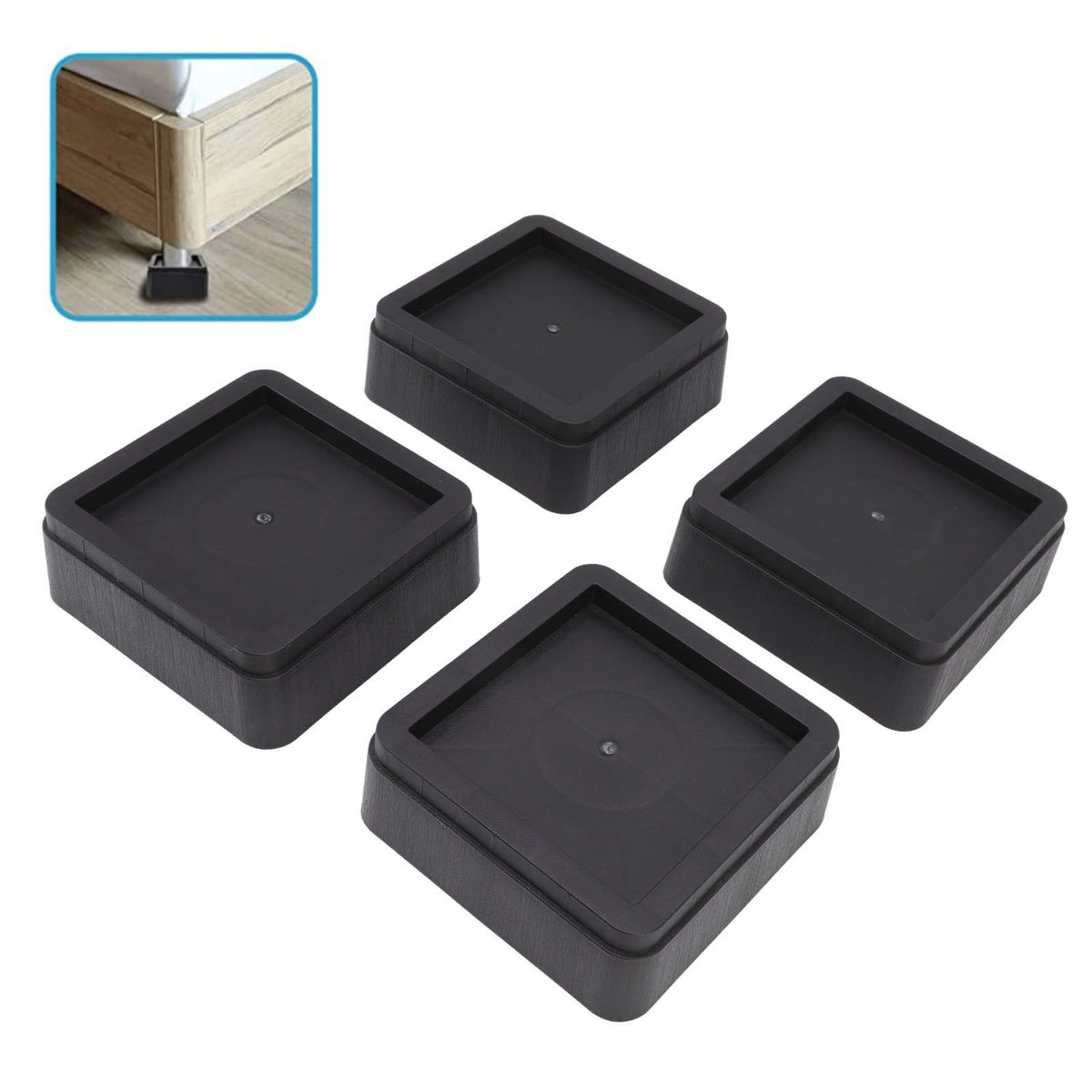 4Pcs Furniture Risers Plastic 2inch Chair Table Leg Protector Home Accessories for Bed Couch Sofa