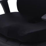 Seat Cushion Lumbar Support Set Polyester Comfortable Chair Cushion for Office Home Flannelette Set Black Cushion and Back Cushion Combination Set
