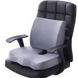 Seat Cushion Lumbar Support Set Polyester Comfortable Chair Cushion for Office Home Flannelette Set Grey Cushion and Back Cushion Combination Set