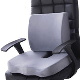 Seat Cushion Lumbar Support Set Polyester Comfortable Chair Cushion for Office Home Flannelette Set Grey Cushion and Back Cushion Combination Set