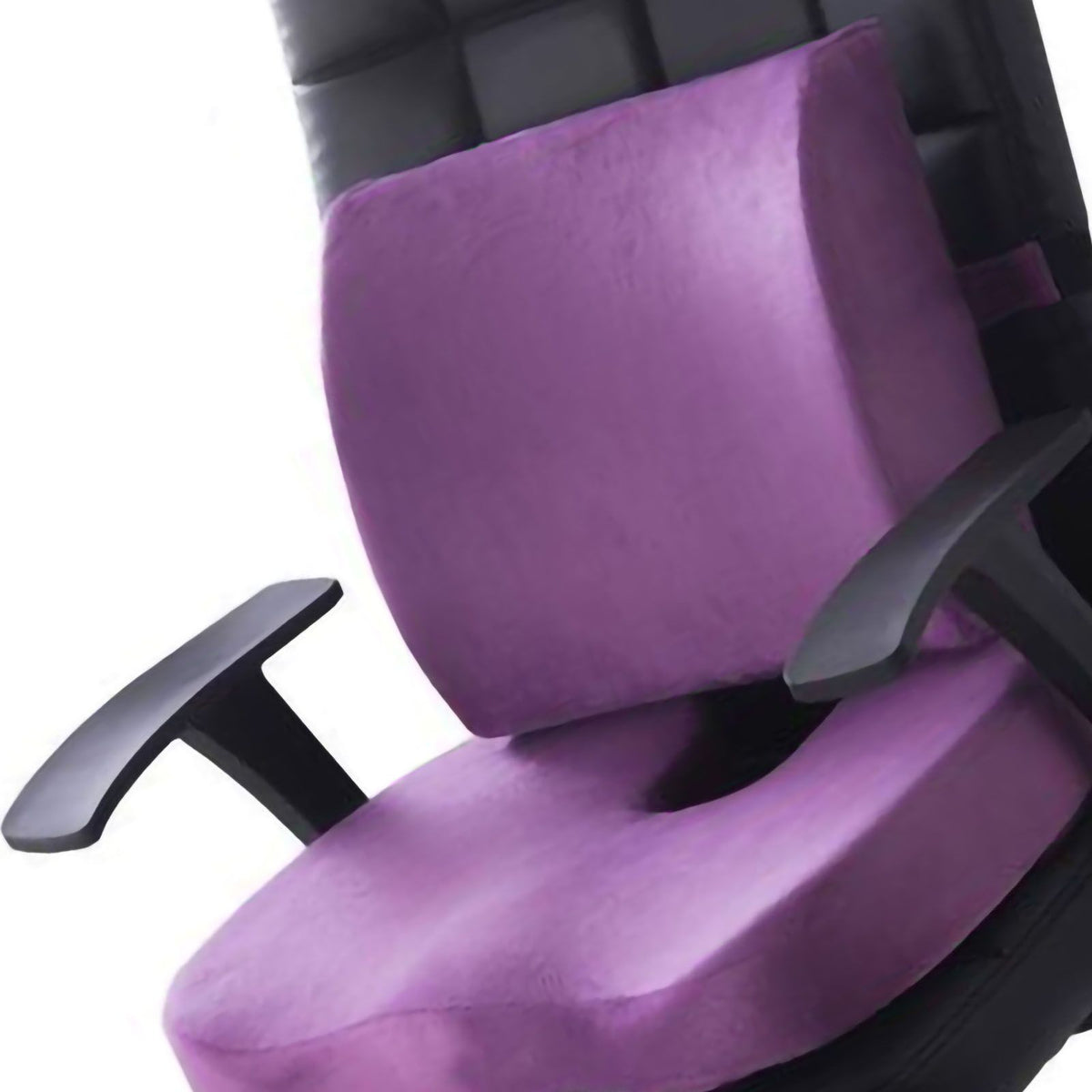 Seat Cushion Lumbar Support Set Polyester Comfortable Chair Cushion for Office Home Flannelette Set Purple Cushion and Back Cushion Combination Set