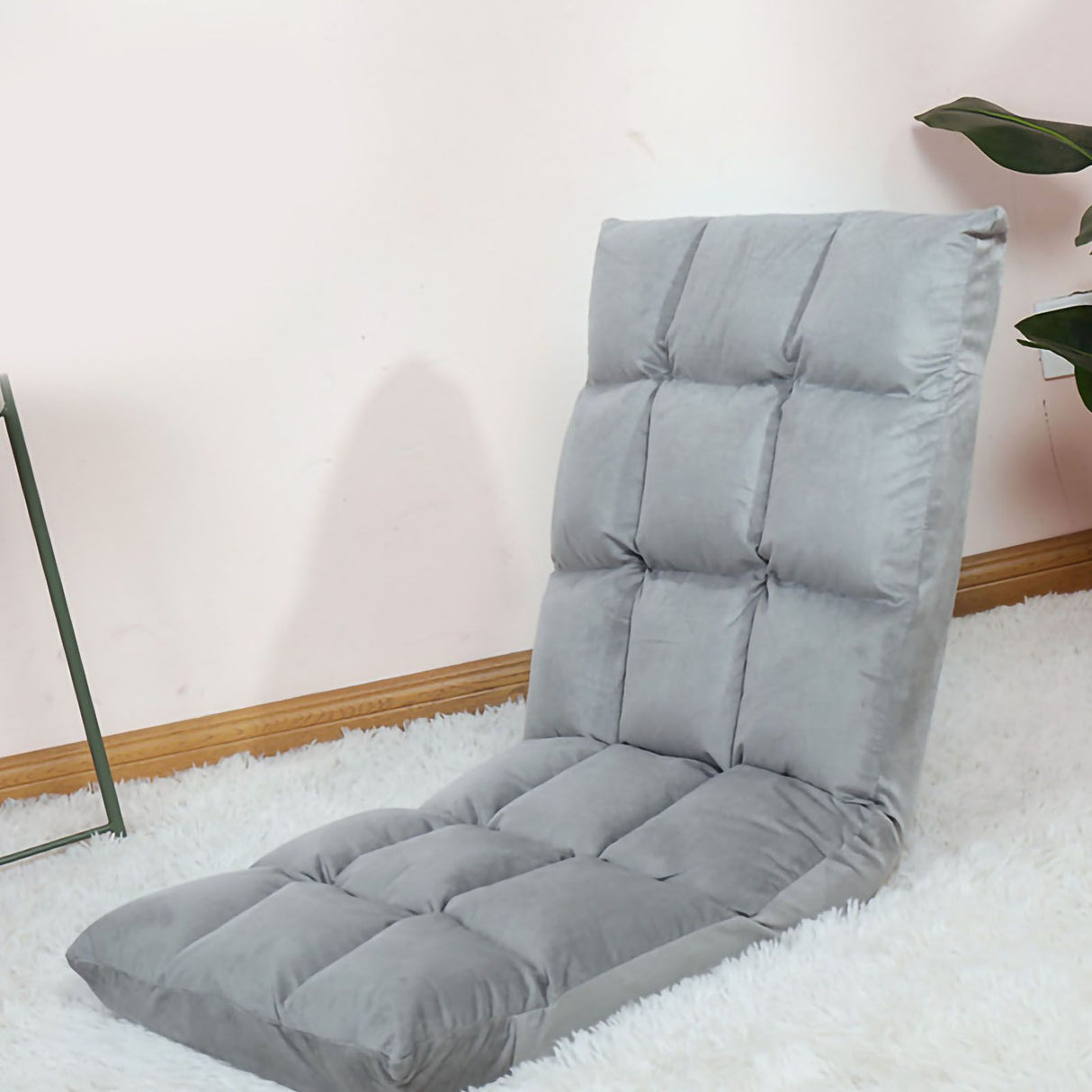 Floor Seat Sofa Chair Foldable Adjustable Floor Chair Sofa Bed Beanbag for Gaming Sleeping Relaxing Reading Grey