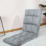 Floor Seat Sofa Chair Foldable Adjustable Floor Chair Sofa Bed Beanbag for Gaming Sleeping Relaxing Reading Grey - Side View