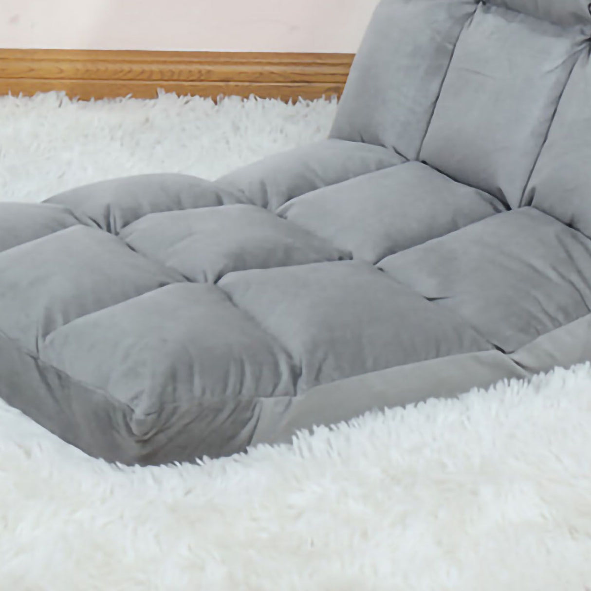 Floor Seat Sofa Chair Foldable Adjustable Floor Chair Sofa Bed Beanbag for Gaming Sleeping Relaxing Reading Grey