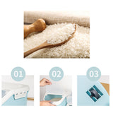 Grain Storage Box Waterproof Clamshell Multipurpose Plastic Rice Storage Containers for Kitchen Blue S 26x34x21cm/10.2x13.4x8.3in
