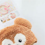 Hooded U Shaped Pillow Cute Cartoon Travel PP Cotton U Shaped Neck Pillow for Airplane Seat Yellow Bear - Side View