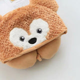 Hooded U Shaped Pillow Cute Cartoon Travel PP Cotton U Shaped Neck Pillow for Airplane Seat Yellow Bear
