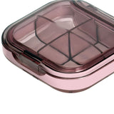 Portable Mini Pill Case Travel Dispensing Pill Organizer Household Food Grade Sealed Storage Medicine Box Small Transparent Pink - Front View