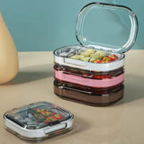 Portable Mini Pill Case Travel Dispensing Pill Organizer Household Food Grade Sealed Storage Medicine Box Big Transparent White - Side View
