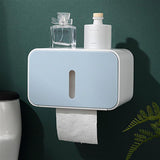 Wall Mounted Toilet Paper Holder PS ABS Waterproof Roll Paper Tissue Storage Box Bathroom Accessories Blue