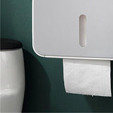 Wall Mounted Toilet Paper Holder PS ABS Waterproof Roll Paper Tissue Storage Box Bathroom Accessories Gray - Front View